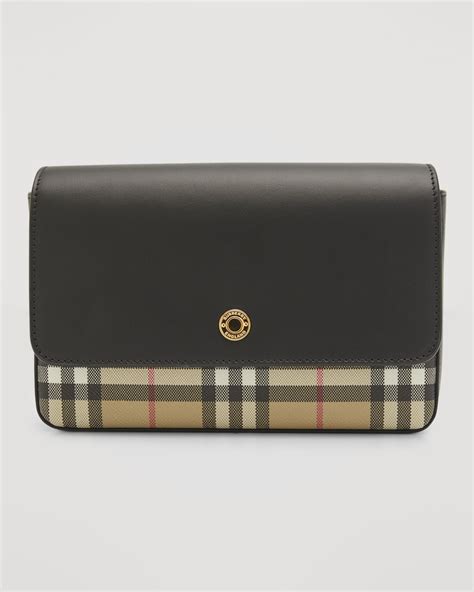 burberry vintage check and leather crossbody bag|Burberry Hampshire Vintage Check Crossbody Bag .